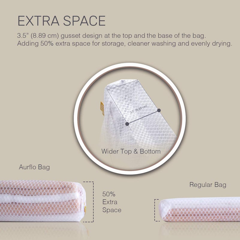 AURFLO Extra Large Mesh Laundry Bags for Delicates - 2 Jumbo XXL Durable Laundry Bag Mesh Wash Bags with Hanging Loop. Garment Safe and Organizer for Washing Machine, Clothes, Lingerie, Sheets, and Blankets - Image 3